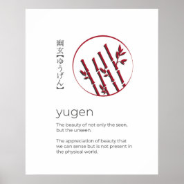 Póster Yugen Japonés Diciendo Palabra Motivadora