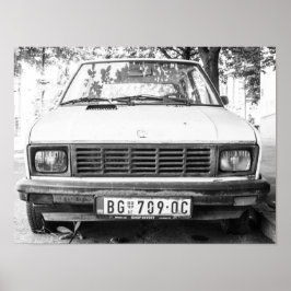 Póster Yugo, viejo equipaje de auto yugoslaviano