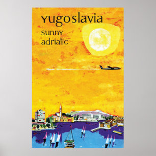 Póster Yugoslavia, soleado Adriático