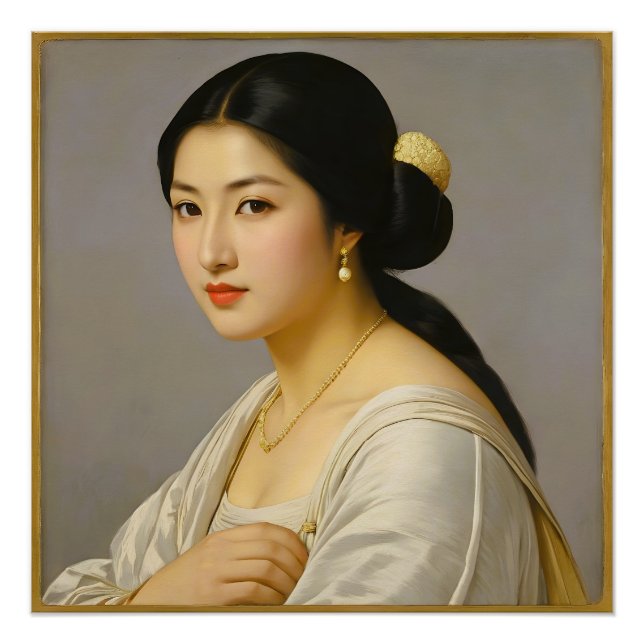Póster "Yuki Mori" Retrato de mujer de arte fino (Anverso)