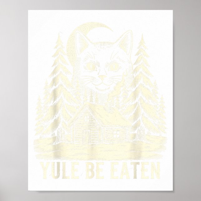 Póster Yule Be Eaten Icelandic Cat Christmas Folklore Jól (Frente)