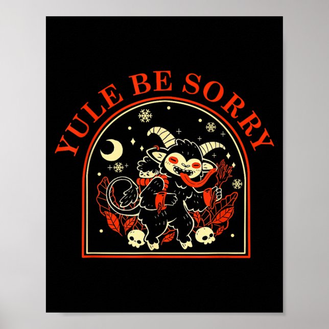 Póster Yule Be Sorry Cute Krampus Dark Christmas Merry Kr (Frente)