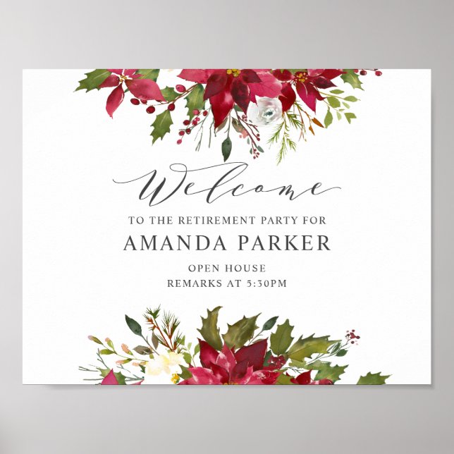 Póster Yuletide Poinsettia Poster de bienvenida V2 (Frente)