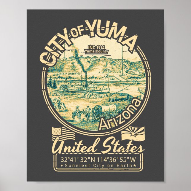 PÓSTER YUMA ARIZONA - FORT YUMA - VINTAGE ARMY (Frente)