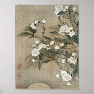 Póster YUN Shouping - flor y luna de la pera