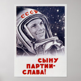 Póster Yuri Gagarin - Propaganda espacial soviética