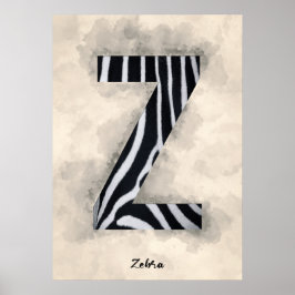 Póster Z es para Zebra
