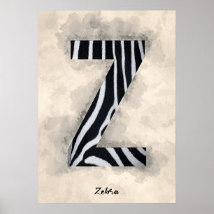 Póster Z es para Zebra