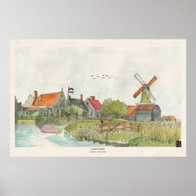 Póster Zaanse Schans Zaandam (Frente)