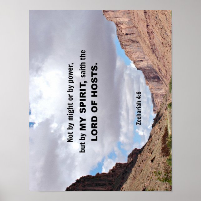 Póster Zacarías 4:6 No por fuerza, ni por poder...... (Frente)