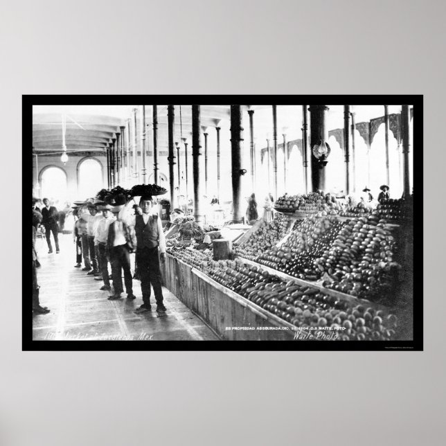 Póster Zacatecas, Mercado Alimentario de México, 1904 (Frente)