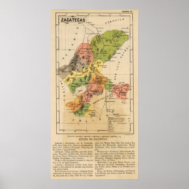 Póster Zacatecas, Mexico (Frente)