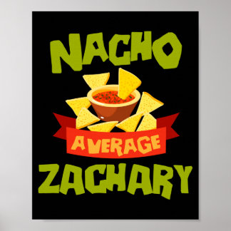 Póster Zachary No Promedio Divertido Cumpleaños Personali