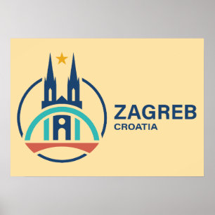 Póster Zagreb Croacia Europa