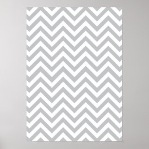Póster Zags de Zig gris y blanco