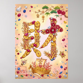 Póster Zai: Good fortune and wealth260030004