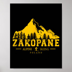 Póster Zakopane Polonia Estación de Esquí Esquí Alpino Po