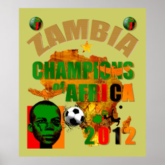Póster Zambia Champions of Africa Nations Cup 2012 Art