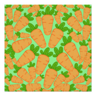Póster Zanahorias naranjas Y Verdes