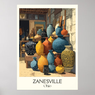 Póster Zanesville Ohio Y-Bridge City