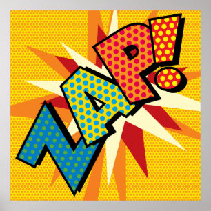 Póster ZAP Fun Retro Libro Pop Art