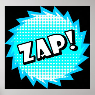 Póster Zap onomatopoyía utilizada en la cultura del cómic
