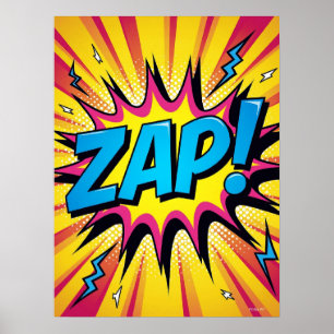 Póster ¡ZAP! Pop eléctrico - Poster de explosión de histo