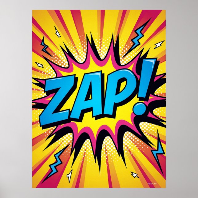 Póster ¡ZAP! Pop eléctrico - Poster de explosión de histo (Frente)