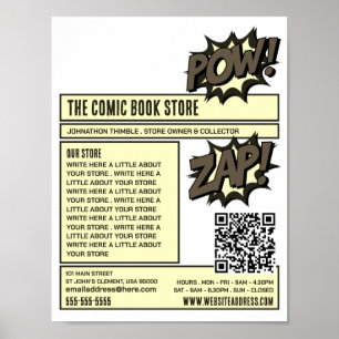 Póster Zap & Pow - Tienda de historietas/coleccionista