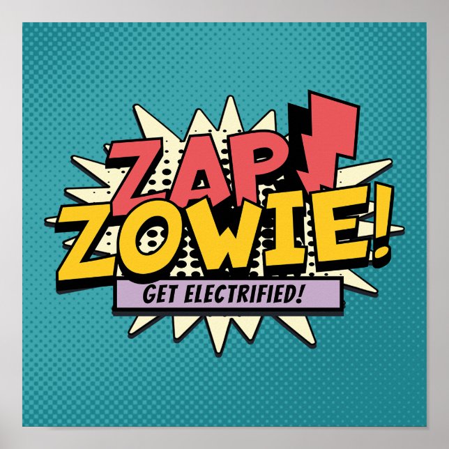Póster ¡ZAP! ¡ZOWIE! ¡Electrificate! (Frente)