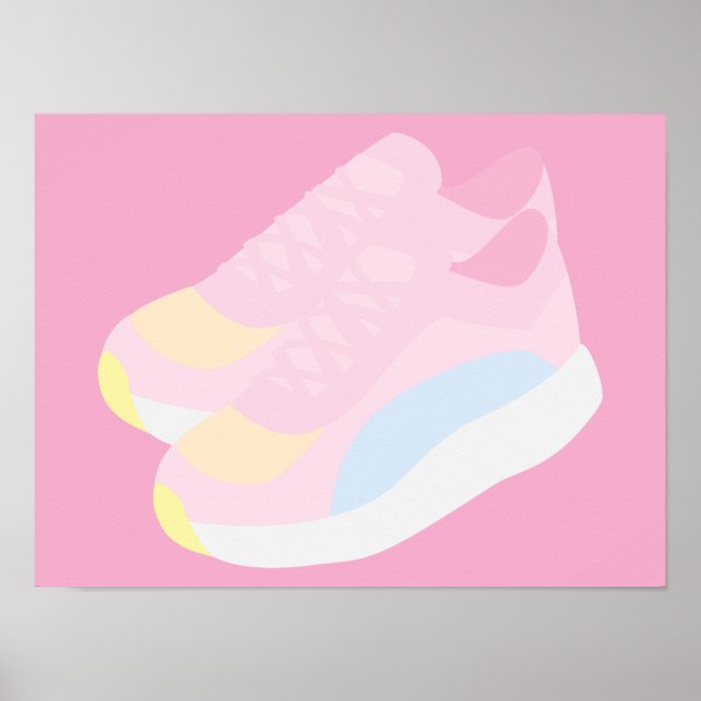 Póster Zapatillas Corredoras Rosas (Frente)