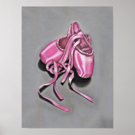 Póster Zapatillas de ballet rosas