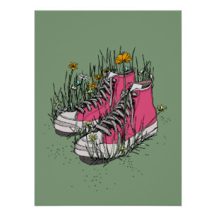 Póster Zapatillas Vintage de Caño Alto