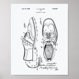 Póster Zapato de golf 1927 Patent Art - Libro Blanco