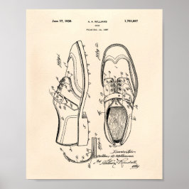 Póster Zapato de golf 1927 Patent Art - Old Peper