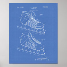 Póster Zapato de hockey 1934 Patent Art - Blueprint
