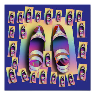 Póster Zapatos + Azul Profundo
