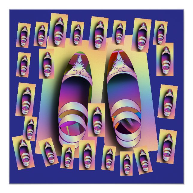 Póster Zapatos + Azul Profundo (Anverso)