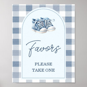 Póster Zapatos Azules de Bebé Botines de Cuadros Favorito