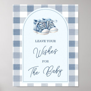 Póster Zapatos Azules de Bebé Botines de Gingham Deja Tus