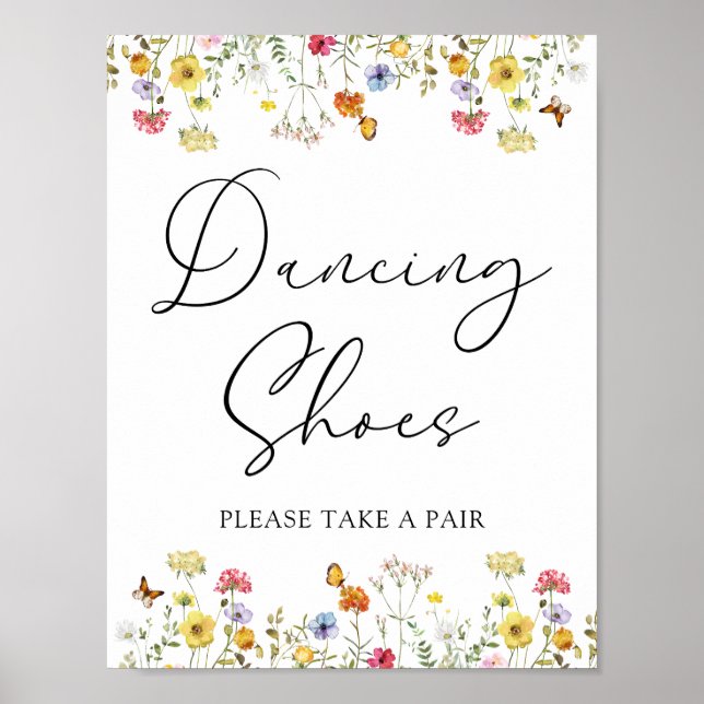 Póster Zapatos bailando con flores silvestres toman un Ró (Frente)