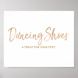 Póster Zapatos de baile 8x10 Elegante Rosa Rótulo Boda de