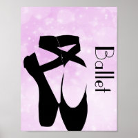 Zapatos de ballet negro en punta