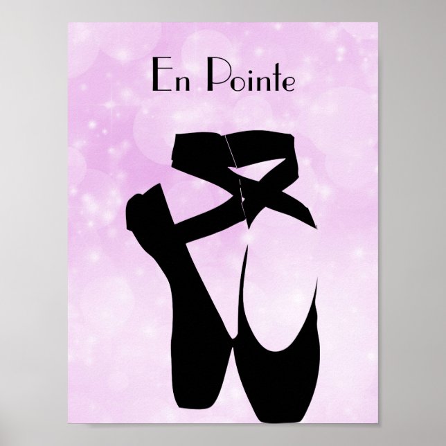 Póster Zapatos de ballet negro en punta (Frente)