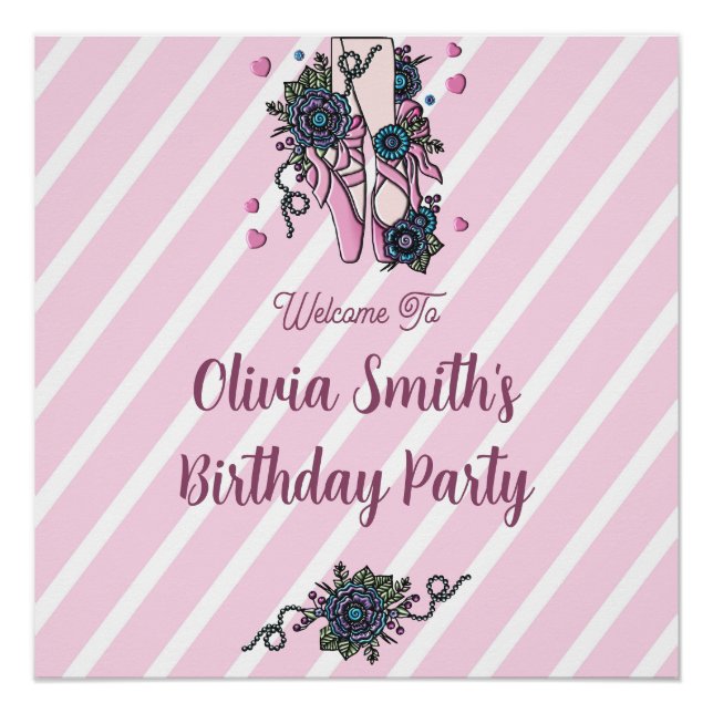 Póster Zapatos de ballet personalizados (Anverso)