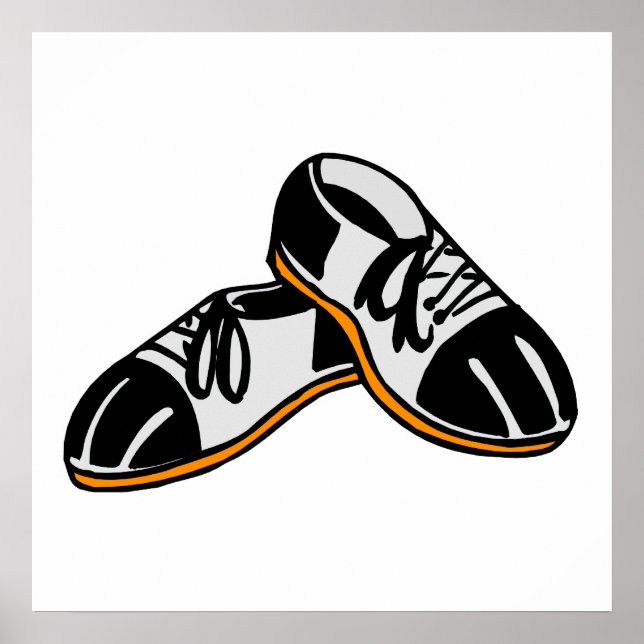 Póster zapatos de bolos personalizado gráfico (Frente)