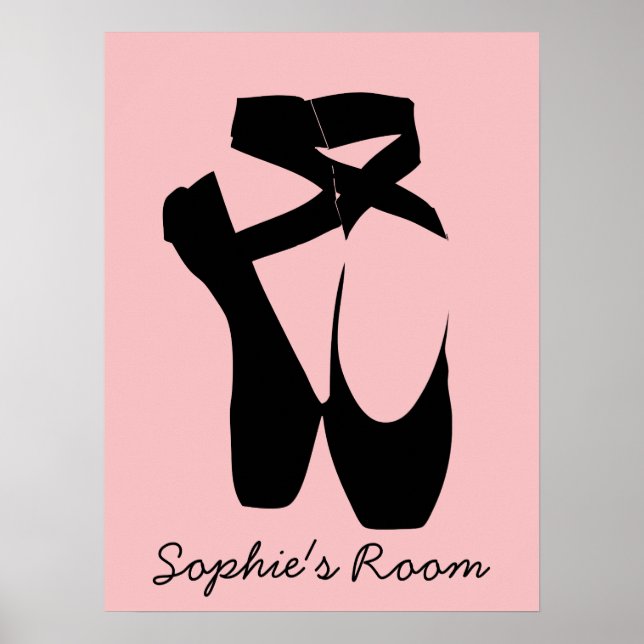 Póster Zapatos de punta de ballet negro (Frente)