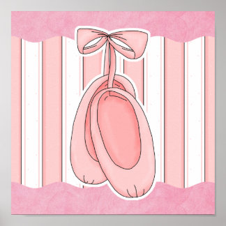 Póster Zapatos De Toe De Ballerina Rosa Cute