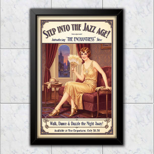 Póster Zapatos Enchantress Vintage de 1925 Publicidad Fla
