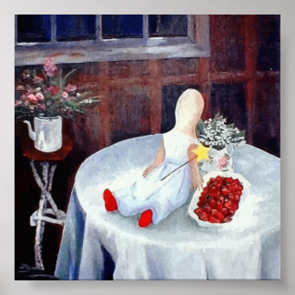 Póster Zapatos rojos y fresas de Elizabeth